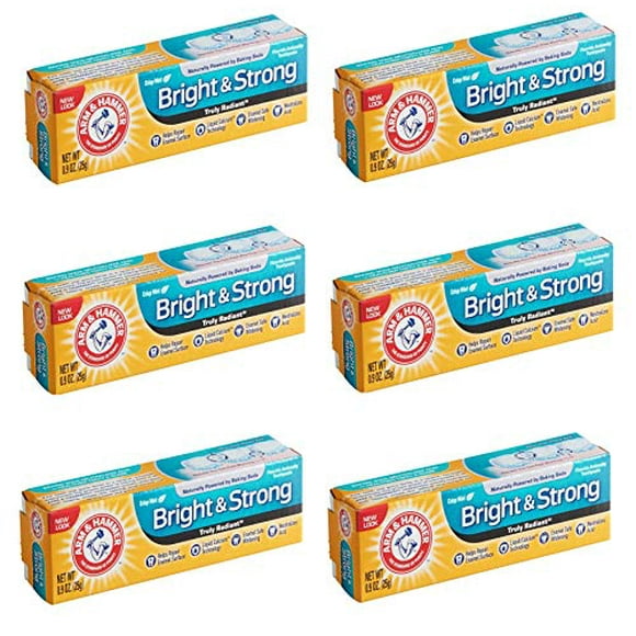Arm & Hammer Truly Radiant Bright & Strong Whitening Toothpaste .9 Oz Travel Size (Pack of 6)