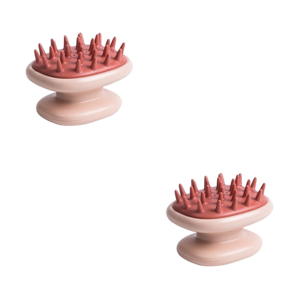 Monstrate Cepillo de masaje de de silicona Mini cabeza cuerpo cuero cabelludo cojín de aire peine de mano champú para el cuero cabelludo peine Rosa claro 2piezas Monstrate CBP145669