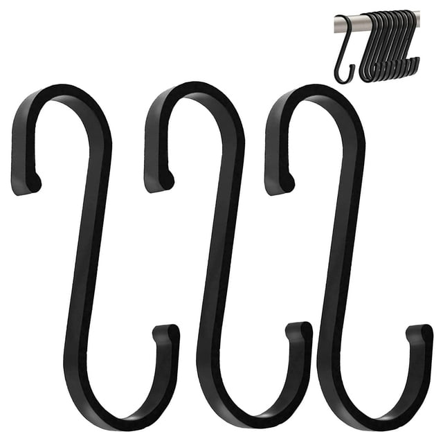 Paquete de 12 ganchos en S de aluminio, ganchos en S versátiles para colgar tazas de café, ollas y sartenes de cocina, utensilios para parrilla,