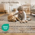 thumbnail image 4 of ODIKA Throw Large Checkered Distressed Boho Border Motifs Couch Door for Great Room, Indoor Open Concept, Living Low Profile Flatwoven, 4 of 7