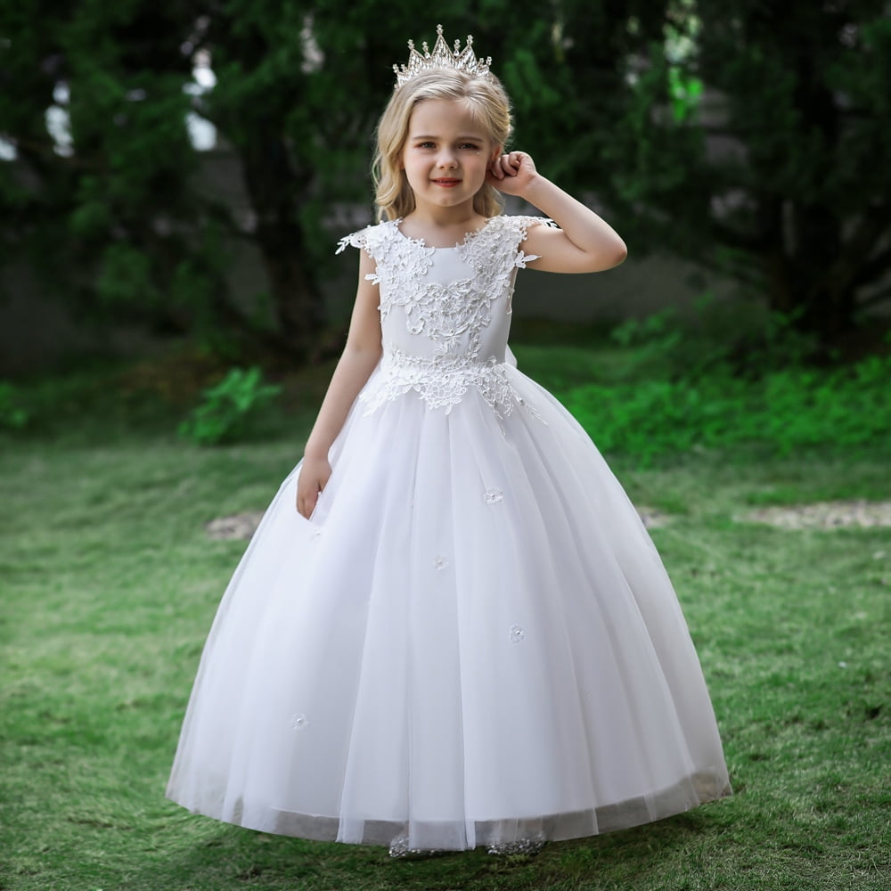 Choco Moon Backless A-line Lace Back Flower Girl Priness Party Dress 