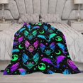 thumbnail image 3 of Yibo Funny Cat Blanket Cat Gifts for Girls Women Sleeping Cat for Kids Adults Soft Warm Cozy Fleece Blanket for Couch Sofa ​Bed, 3 of 8