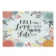 thumbnail image 1 of Saying Cutting Board, Fall in Love with Your Life Lettering with Botanical Frame, Decorative Tempered Glass Cutting and Serving Board, in 3 Sizes, by Ambesonne, 1 of 2