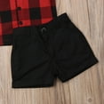 thumbnail image 4 of 1-5Y Summer Toddler Kids Baby Boy Sets Gentleman Clothes Red Plaid Shirt Tops Shorts Pants Formal Outfit, 4 of 7