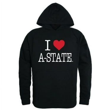 Men Arkansas State Red Wolves I Love Hoodie, Black - 2XL