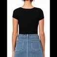 thumbnail image 4 of Body de Mujer con Cuello Cuadrado, Corta y Larga, Estilo Camisa, Top Ajustado Negro M, 4 of 10