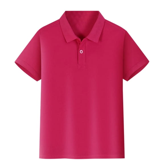Girls' Pique Polo Shirts Short Sleeve School Uniform Shirts Tops Button Closure