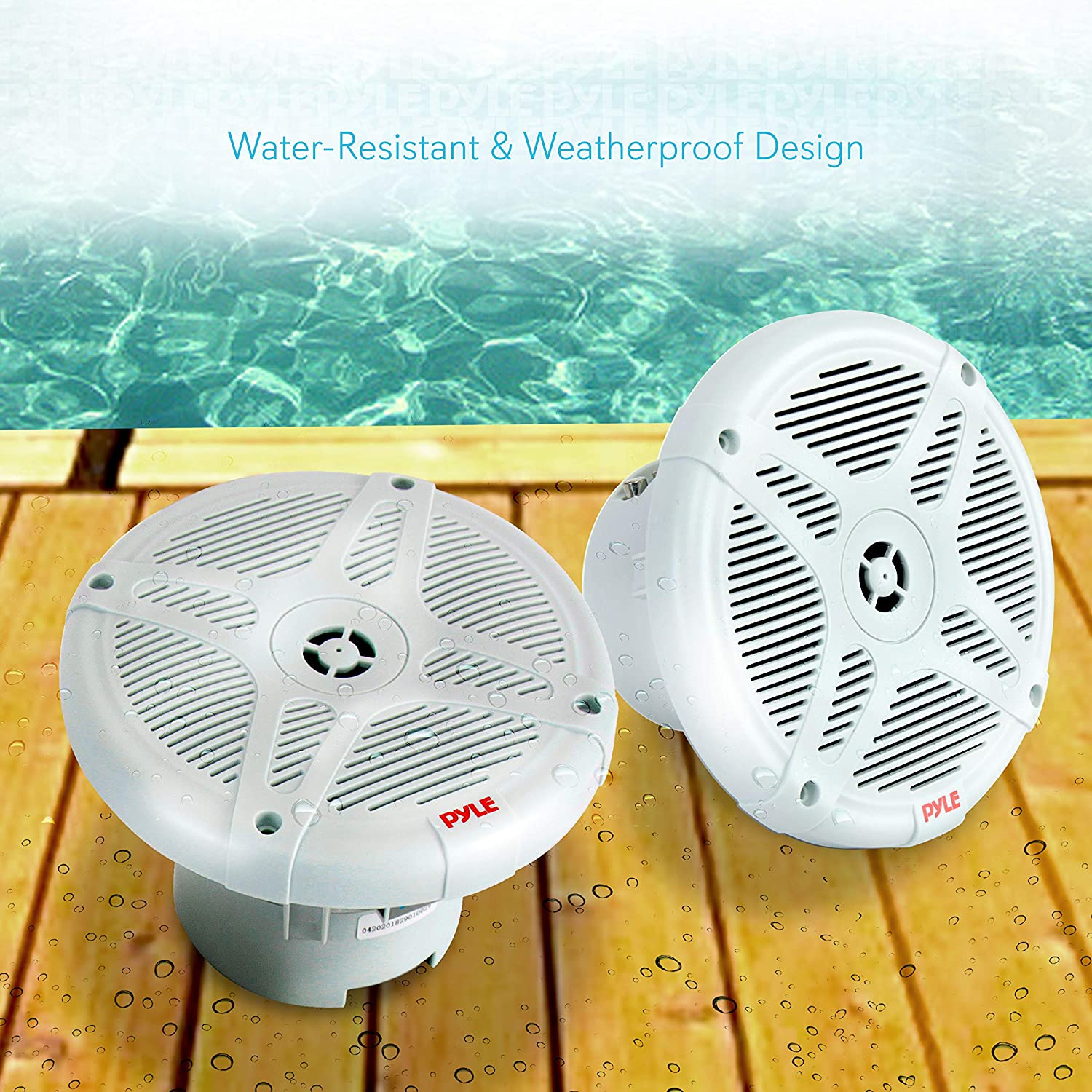 Pyle Marine Speakers Inch Way Waterproof and Weather Resistant O 