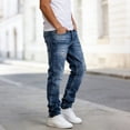 thumbnail image 5 of FchengtaiS Men's Ripped Jeans Straight Leg Button Zip Fly Denim Pants Casual Fashion Trousers for Outdoor Streetwear, 5 of 6