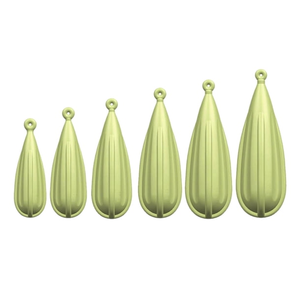 Tapones para práctica de pesca, señuelos, ruedas de PVC, precisión de lanzamiento, resistente al desgaste. Verde 6 piezas
