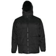 thumbnail image 2 of Mens Zipper Puffer Jacket Removable Hoodie Side Pockets Regular Fit Charcoal XL, 2 of 2