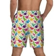 thumbnail image 3 of Kdxio Colorful Dinosaurs Print Men's Swim Trunks with Compression Liner 7 Inch Inseam Quick Dry Swim Shorts, 3 of 7