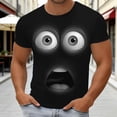 thumbnail image 3 of Outdoor Top for Men Funny Graphic Short Sleeve Print Comfortable Mens Beach Shirt,Black,XS, 3 of 5