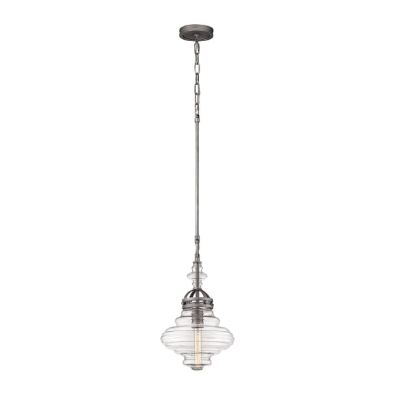 Elk Home 11-Inch Wide Gramercy Pendant, Transitional, Weathered Zinc