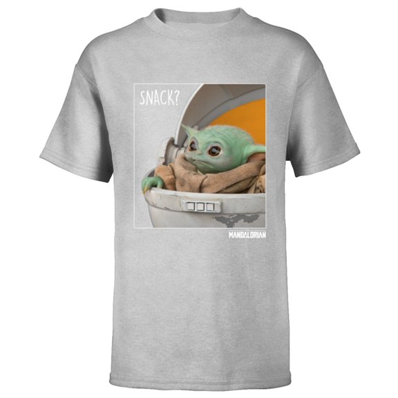 Star Wars The Mandalorian The Child Snack Time - Short Sleeve T-Shirt for Kids - Customized-Athletic Heather