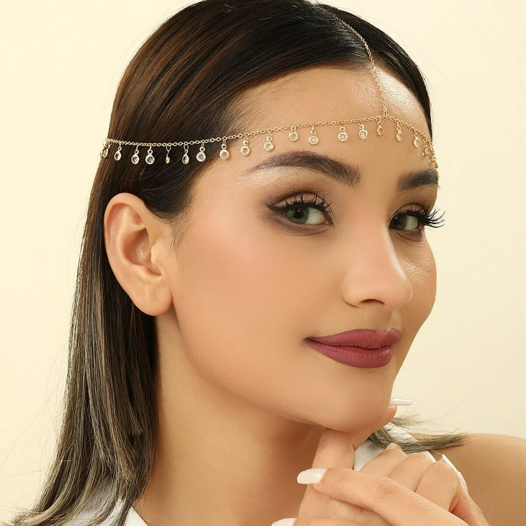 Boho Bridal Rhinestone Head Chain Headbands Wedding Accessories
