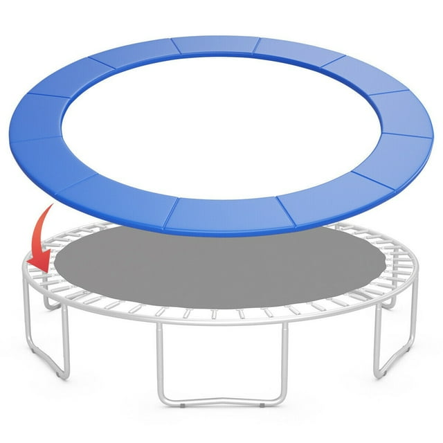 Gymax 14FT Trampoline Replacement Safety Pad Bounce Frame Waterproof Spring Cover Blue