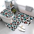 thumbnail image 3 of Bathroom Rugs Sets 3 Piece - Multicolor Leopard Print Absorbent Non Slip Bath Mats, U-Shape Toilet Lid Cover, Contour Mat, Soft Washable Shower Mats Bath Rug Mat for Bathroom Tub Toilet, 3 of 7