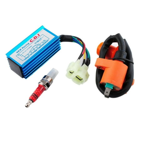 Furulu High Performance Racing Ignition Coil 6 Pin AC CDI Spark Plug GY6 50cc-150cc ATV