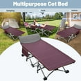 thumbnail image 4 of Folding Camping Cot for Adults with Pad, Padded Portable Sleeping Cots, Camp Bed with Carry Bag for Outdoor Travel, Beach, Hiking, 4 of 15