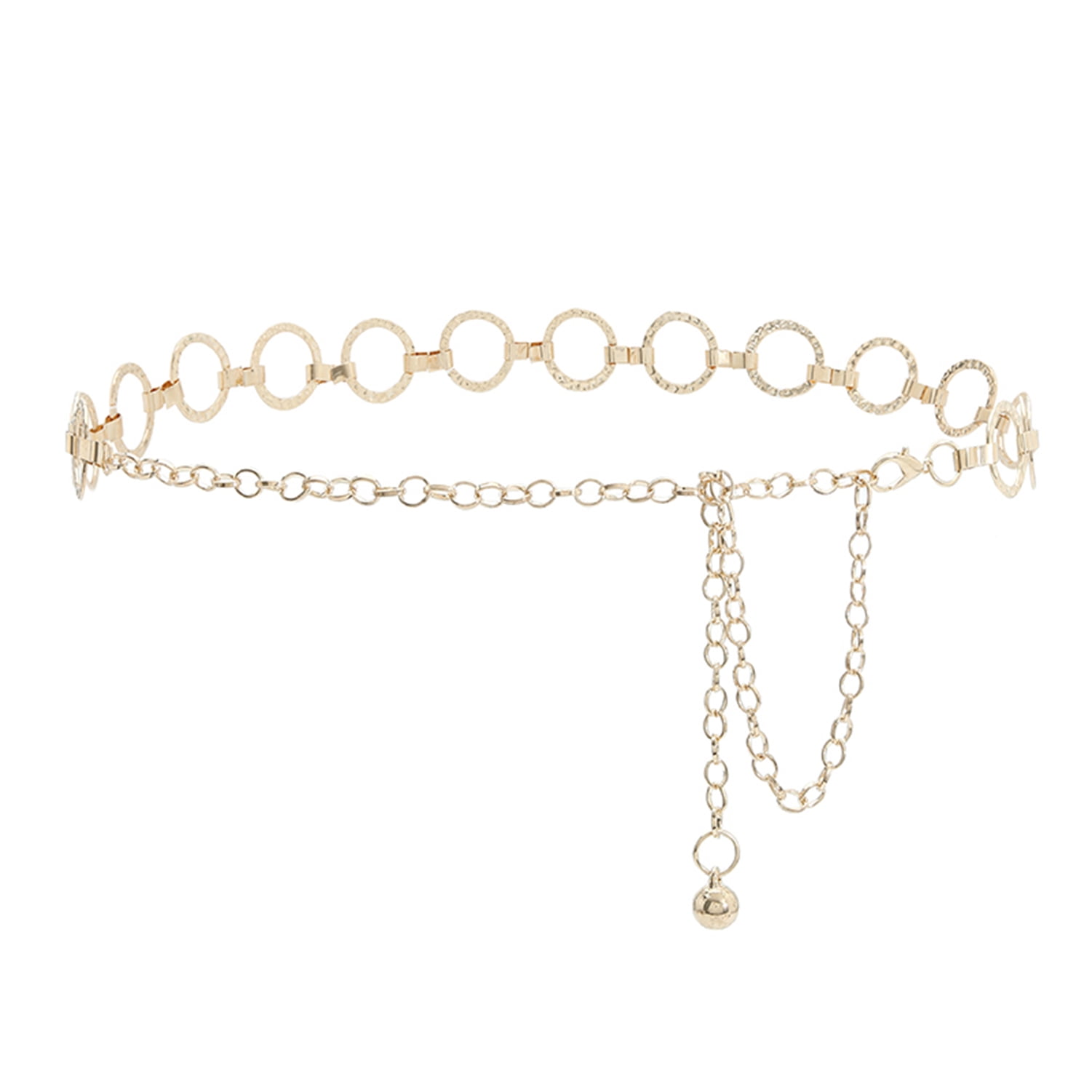 Jdlsppl Women's Metal Belt Waist Chain Dress Belts Chunky Rhinestone Buckle  Siver/ Gold Style6 One Size