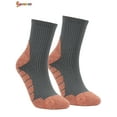 thumbnail image 3 of Spencer 2 Pairs Men's Cotton Moisture Wicking Half Cushion Crew Athletic Socks for Hiking Running Sport Work (Gray), 3 of 9