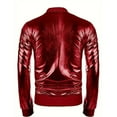 thumbnail image 3 of Rggeeun Men's Casual Jacket Shiny Party Baseball Zip Up Coat Lightweight Comfortable Stylish Outwear Streetwear, 3 of 3