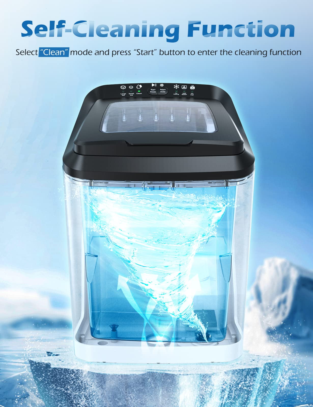 Freezimer IM2200-UL Portable Ice Maker Machine Countertop 2 Size Ice Cubes