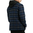 thumbnail image 2 of Ma Croix Mens Quilted Lined Flannel Shirt Hooded Winter Lumberjack Plaid Jacket, 2 of 6