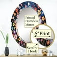 thumbnail image 3 of Designart "Kaleidoscope of Abstract Colorful Wildflowers" Floral Round Wall Mirror - Traditional Oval Printed Decorative Oversized Mirror - Multiple Color Options, 3 of 4