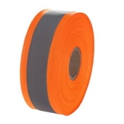 Sew on High Visibility Hi Vis Retro reflective fabric tape (2 x 5 yds, Orange/Silver)