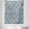 thumbnail image 1 of Floral Boho Tapestry, Ethic Motifs Polychromatic Pattern Blossoms Continuous Design of Art, Fabric Wall Hanging Decor for Bedroom Living Room Dorm, 5 Sizes, Pale Blue Teal Coral, by Ambesonne, 1 of 1
