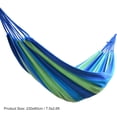 thumbnail image 3 of ZOUSSIQI Hamac Double Portable - Hamac en Coton à Rayures Colorées pour Camping et Activités Extérieures avec 2 Sangles d'Arbre, Confortable et, Utilisation Intérieure et Extérieure, Fantastique (Bleu) CA919-8131, 3 of 9
