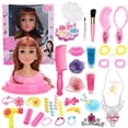 thumbnail image 2 of Set de maquillaje para muñecas de moda: kit de juguetes para vestir y trenzar para niñas, 2 of 10