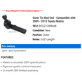 thumbnail image 2 of Outer Tie Rod End - Compatible with 2009 - 2013 Toyota Matrix 2010 2011 2012, 2 of 2