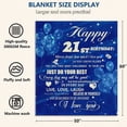 thumbnail image 2 of 21st Birthday Gifts for Her, 21st Birthday Blanket,Gift for 21 Year Old Female,Happy 21st Birthday Decorations for Her,Daughters, Son,Sisters, Friends 50x60 in, 2 of 5