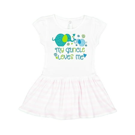 

Inktastic My Guncle Loves Me- cute elephants Gift Toddler Girl Dress