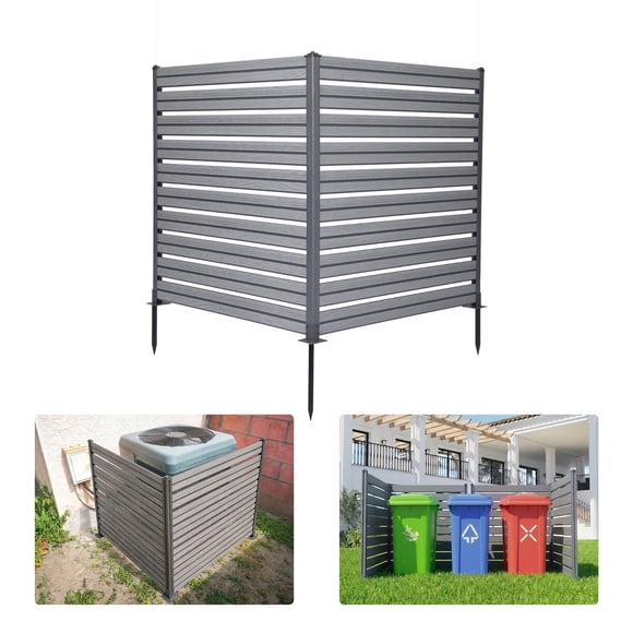 Aoodor Patio Privacy Screen 49''W x 50''H Air Conditioner Fence, 2 Panels Trash Can and Pool Equipment Enclosure, Decorative AC Unit Fence for Garden, Backyard, Pool, Patio