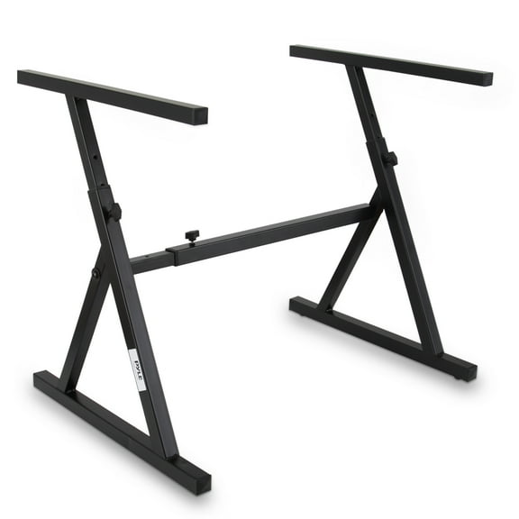 PYLE PKST38 - Heavy Duty Folding Keyboard Stand - Sturdy Reinforced Z Design w/ Adjustable Width & Height, Foam Padded Arms, Digital Piano Stand, Fits 54-88 Key Electric Pianos, for Travel & Storage