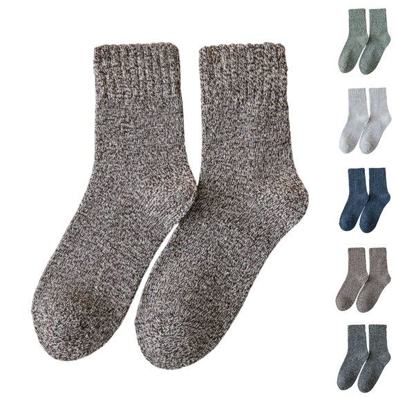 Mgmyaa Women's Thermal Knit Crew Socks, Thick Winter Warm Floor Socks, Cozy Ribbed Cuff Boot Socks, Soft Chunky Hosiery for Cold Weather Daily Wear