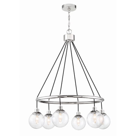53326-CH Craftmade Lighting Que - Six Light Chandelier in Transitional Style - 28.5 inches wide by 36 inches high-Chrome Finish    -Traditional