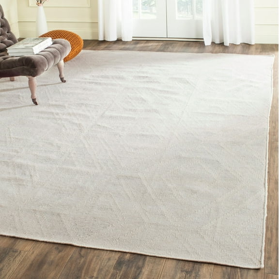 SAFAVIEH Kilim Lorcan Geometric Diamonds Area Rug, Light Grey/Ivory, 8' x 10'