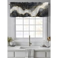 thumbnail image 2 of Curtain Valance for Windows,Gray Gradient Marble Gold Stripe Kitchen Valances Rod Pocket Short Curtains,Luxury Modern Art Window Treatment Panel for Bedroom Bathroom 42"x18", 2 of 7