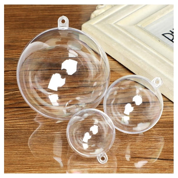 Venta al por mayor de adornos de bolas de Navidad de sublimación, adornos navideños de plástico transparente, decoración colgante, bolas de árbol de Navidad