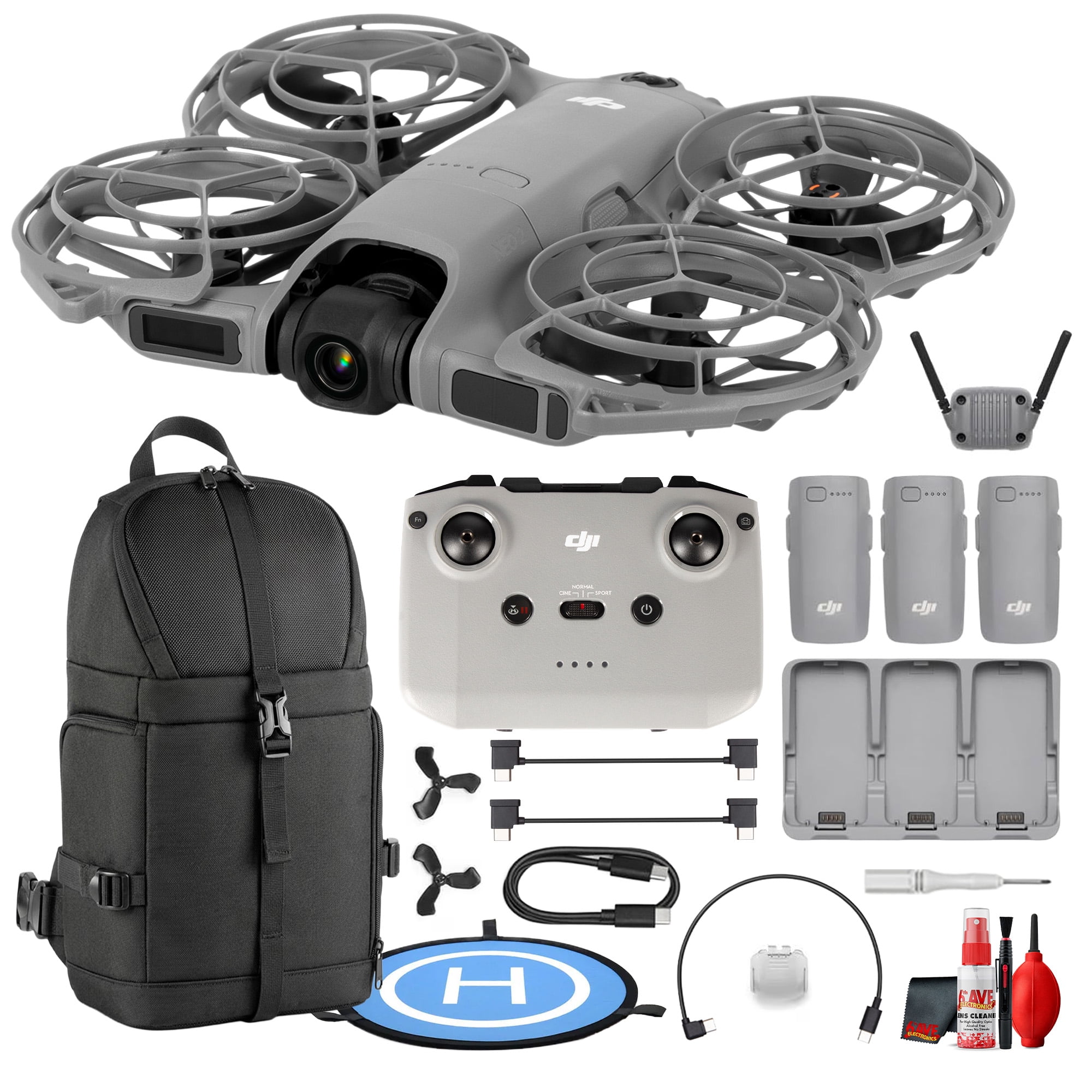DJI Neo 2 Drone Fly More Combo with Motion Controller, Compact 4K UHD Mini Drone for Beginners, Travel, Vlogs, and Content Creation (CP.FP.00000273.01) + Backpack + More
