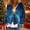 #0152-Blue, variant on Fall Plush Puffer Jacket Women Long Sleeve Printed Collar Button Front Loose Warm Coat for Winter Daily