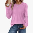 thumbnail image 2 of Ruimatai Womens Casual Tops Crew Neck Raglan Long Sleeve Loose Basic Pullover Blouses, 2 of 9