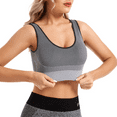 thumbnail image 6 of MLDRA 2 Pack Sports Bras for Women High Support Wirefree Padded Bras Supportive Workout Yoga Bras Workout Athletic Comfortable Tank Tops Dark Gray & Light Gray, 6 of 9