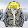 thumbnail image 2 of Dovford Men's Casual Jacket Winter Thick Sherpa Lined Zip Fleece Hoodie Jacket Coat Outwear Sweatshirts Jacket, 2 of 4