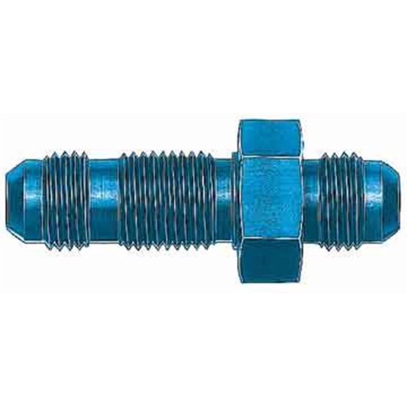 Aeroquip Coupler Fitting FCM2073 -8 AN Male; Bulkhead Union; Aluminum; Blue; Single